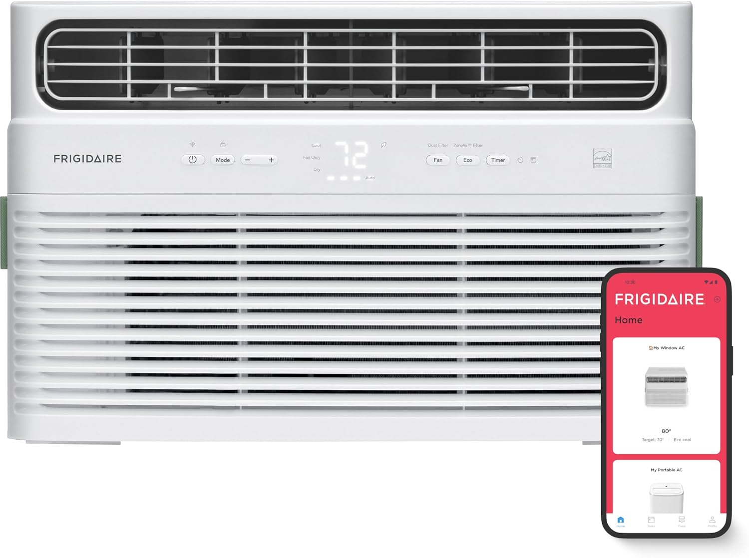 Frigidaire 10,000 BTU Smart Inverter Window Air Conditioner with Wi-Fi and Energy Star Certification, Cools Up to 450 Sq. Ft., Ultra Quiet Operation, White