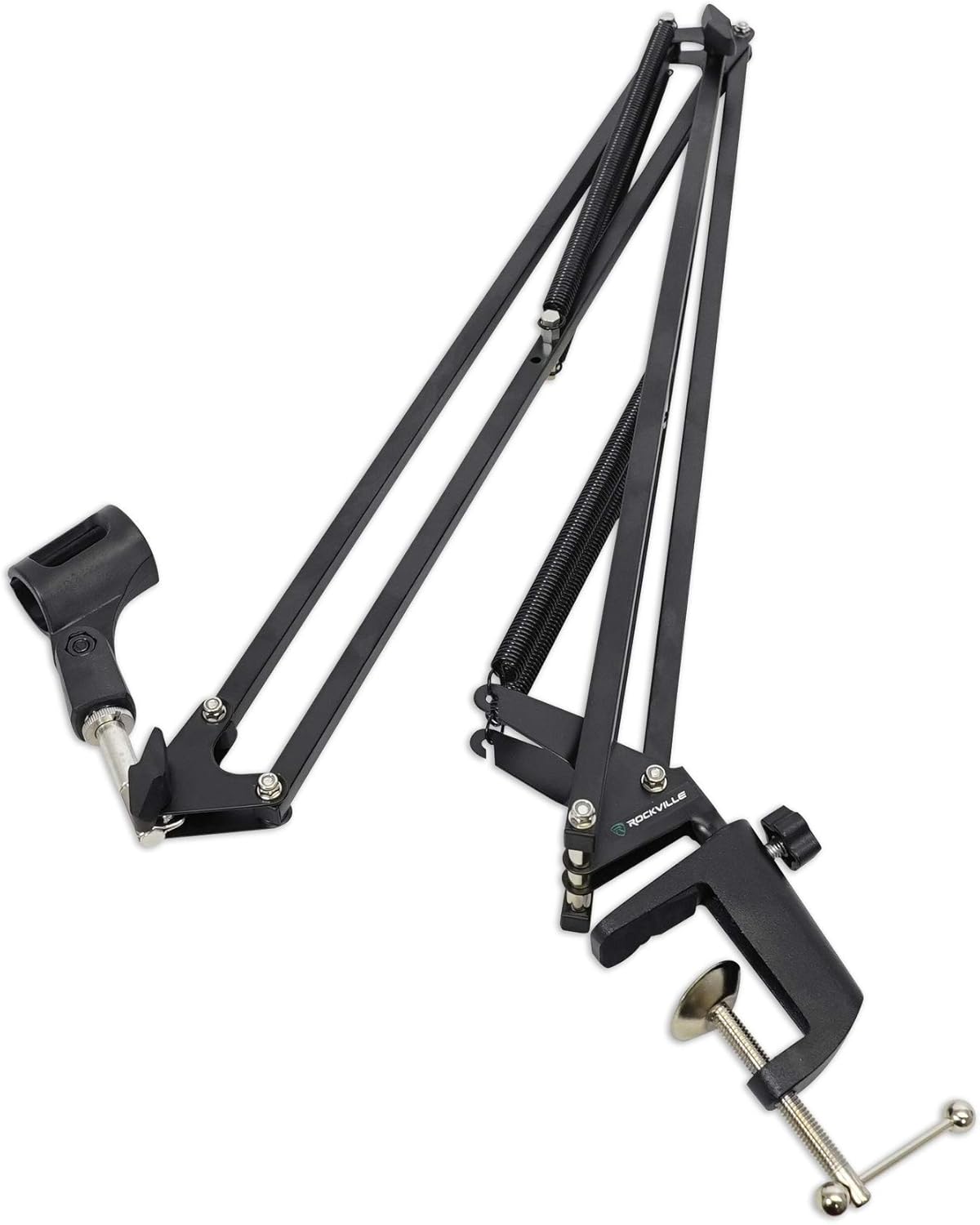 Rockville ROCK-U Mini Bundle: 2x2 USB Recording Interface 24 Bit 192kHz, RCM03 Condenser Microphone w/Shock Mount, PRO-M50 Studio Headphones, DMS40 40 in Boom Arm Stand for 1-Person Podcast, 4-Items