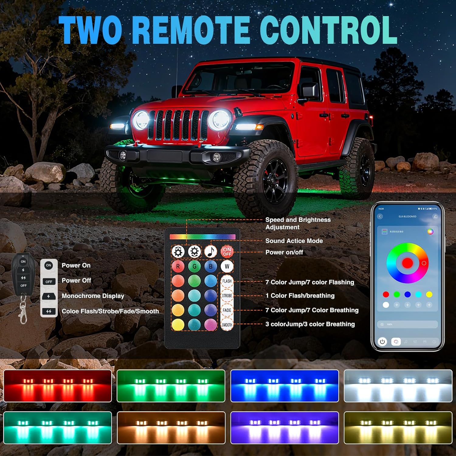 Nilight RGBW LED Rock Lights Kit, 10 Pods 22LED Wide Angle Remote & Bluetooth App Dual Control with Music Modes Multicolor Underglow Neon Wheel Well Light Fit for ATV UTV SUV Offroad Truck RZR Boat