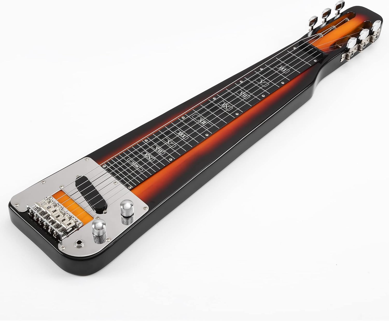 Batking Lap Steel Guitar, Electric Slide Guitars 6 String Slotted Headstock Guiter With Gig Bag Sunburst