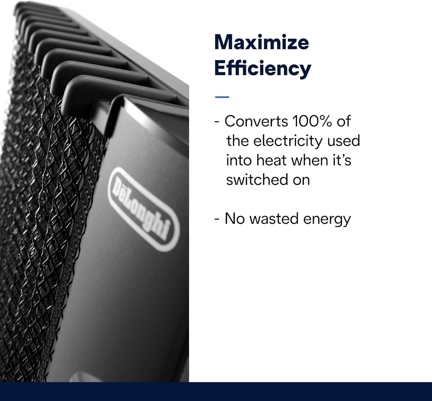 DeLonghi Mica Panel Space Heater, 1500W quiet electric space heater for indoor use, adjustable thermostat, freestanding/ easy wall mount, full room heating with built-in safety features, HMP1500 Black