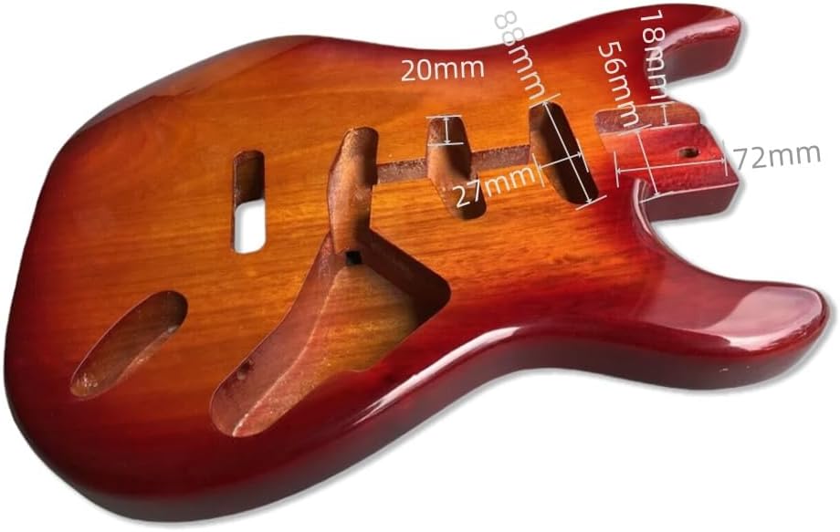 Mahogany Glossy Painting Electric Guitar Body Replacement SSS Style Bolt on Guitar Parts DIY Project
