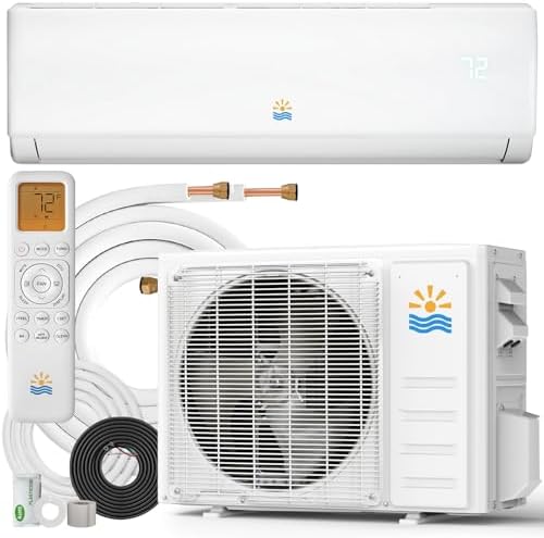 Mini Split Air Conditioner - 11500 BTU Ductless Mini Split Ac/Heating System, 115V 17 SEER2, Precharged Inverter Split AC Unit with Heat Pump System, 750 Sq. Ft, R32 with Installation Kit