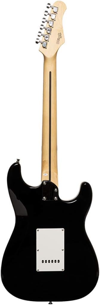 Stagg 6 String Solid-Body Electric Guitar, Left, Brilliant Black, Full (SES-30 LH BK)