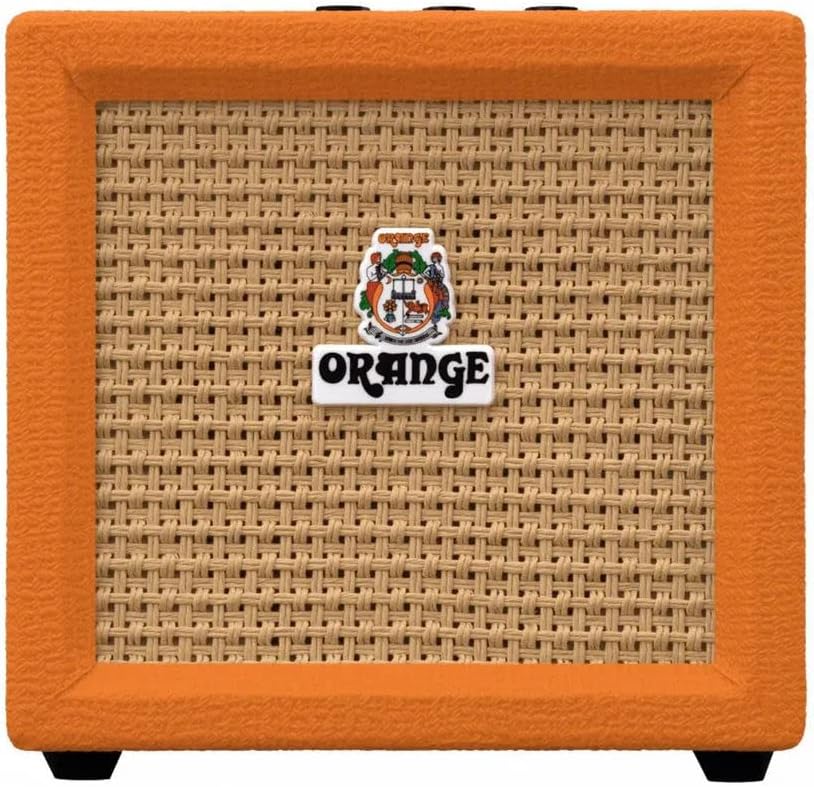 Orange Crush Amp Mini 3W Analogue Combo Battery Powered Amp Bundle with AC Power Adapter, 9V Battery & Polishing Cloth - Electric Bass Guitar Amp, Portable Practice Amp, Mini Speaker Amplifier