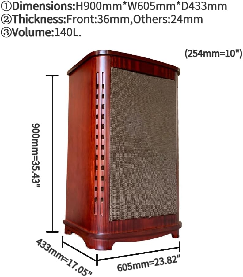 Generic Craftsmen Customized One Pair 12 Inch Full-Range Birch Plywood Empty Speaker Cabinet Box Copy Tannoy Canterbury GR Louderspeaker HiFi DIY (Red)
