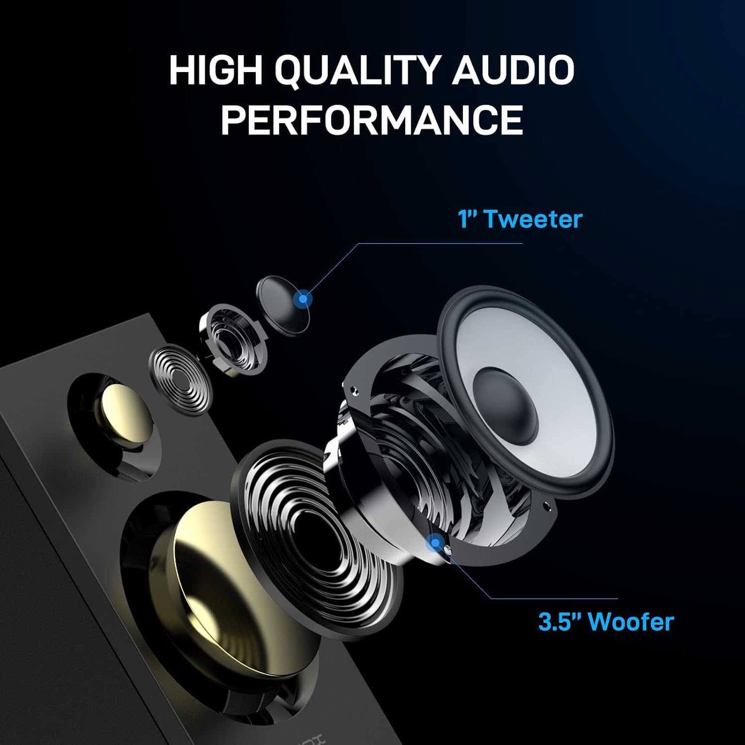 BT16 HiFi Bookshelf Speakers 3.5