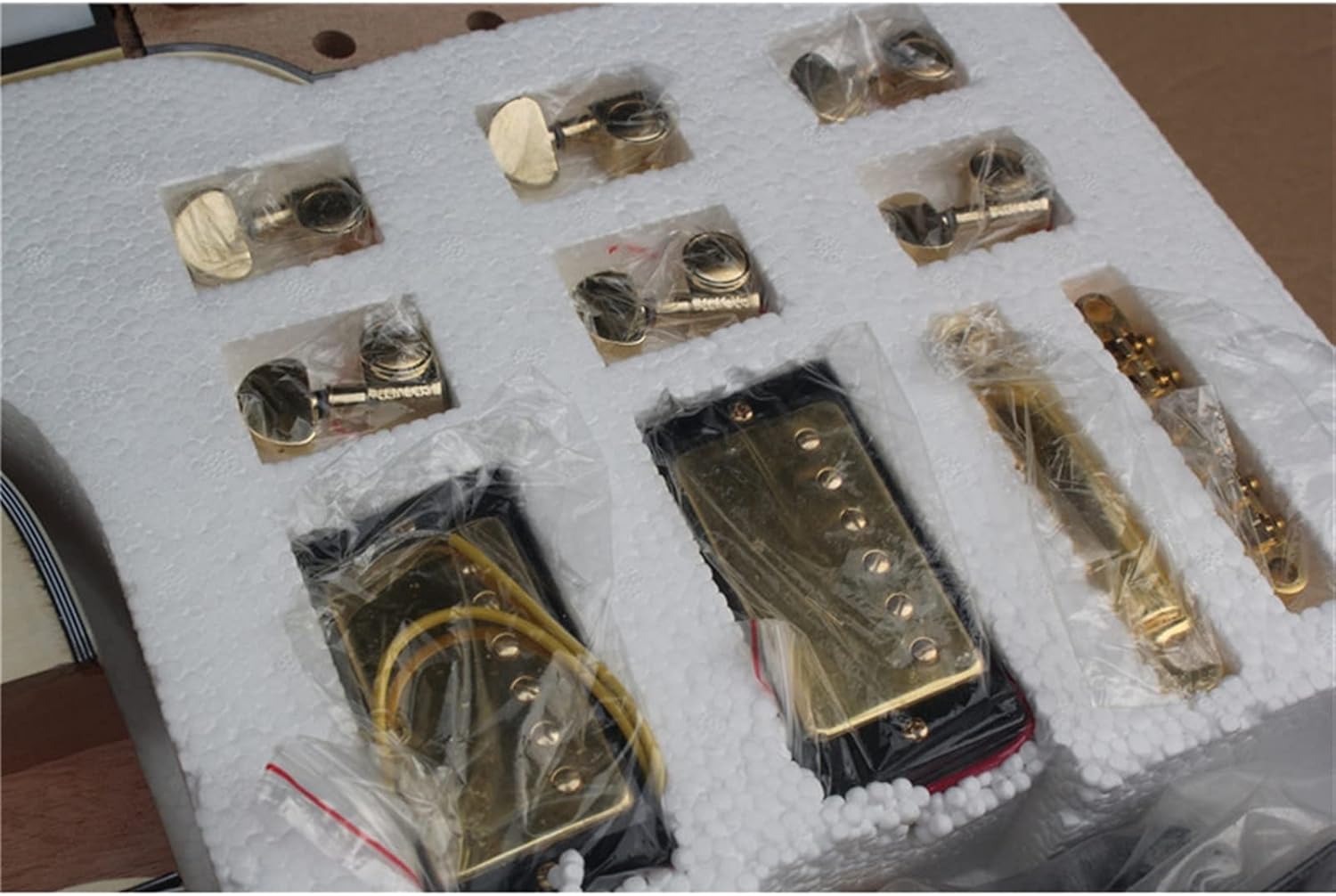 38 Inches Classic DIY 6 String Electric Guitar DIY Kit with Gold Plated Hardware Unfinished Guitar Set