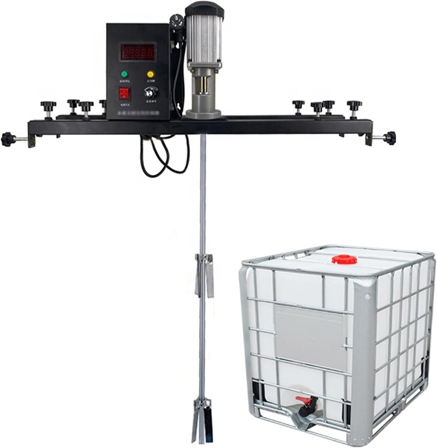 IBC Agitator, 980w Electric Tank Mixer Machine, with Support Hanger, Folding Propeller, Adjustable Speed, Telescopic Range72-120cm, for Ink Dissolver Agitator