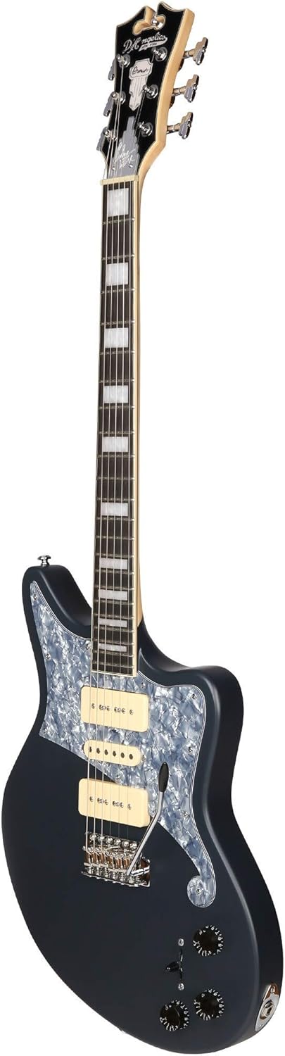 D'Angelico 6 String Solid-Body Electric Guitar, Right, Stone (DAPBEDBWMSTCTR)