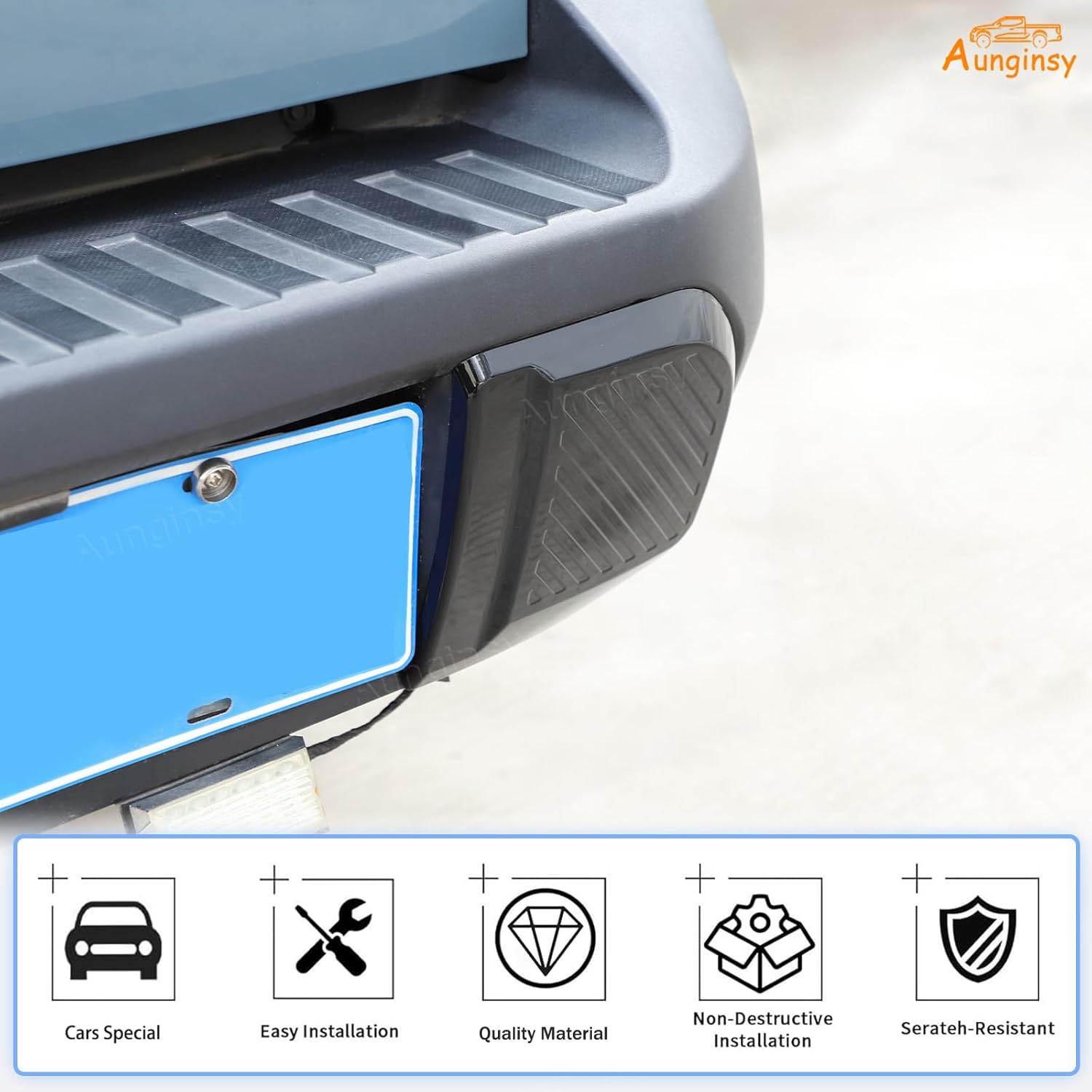 Aunginsy Car Front Rear Bumper Protector Guard Compatible with Ford Maverick 2022-2024 2025 Pickup Truck Front & Rear Side Bumper Edge Protect Guard Anti-Collision Patch Cover ABS Exterior Accessories