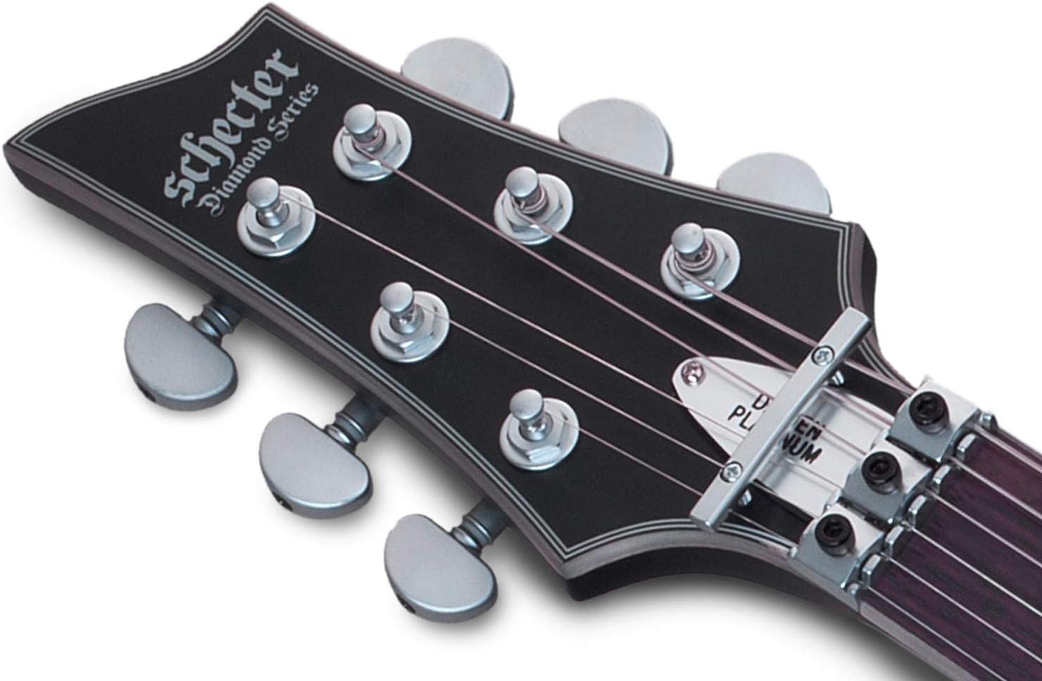 Schecter LEFTY Damien Platinum 6-FR Electric Guitar, Mahogany, Satin Black, 1184