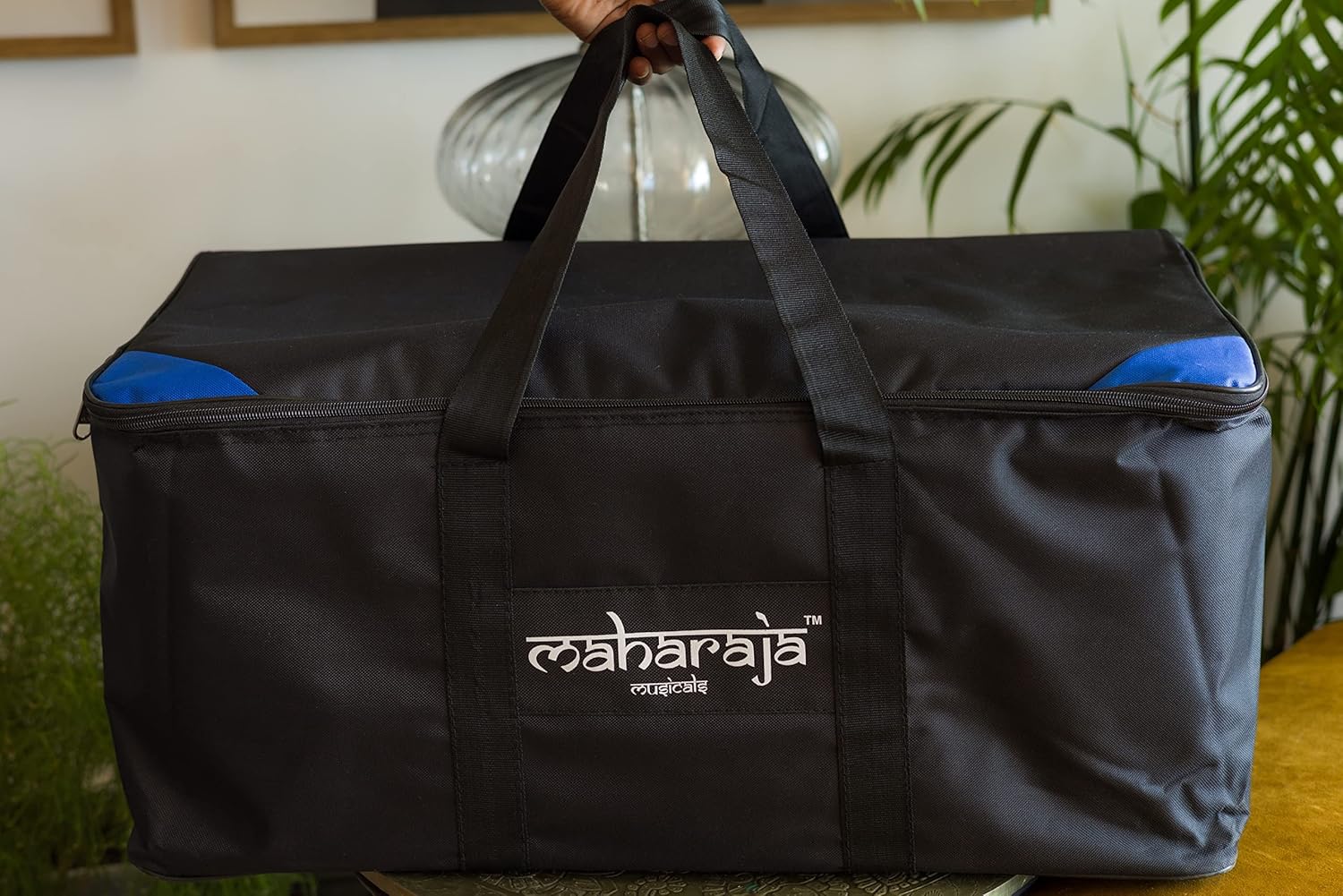 Harmonium #1, Maharaja Musicals, Handmade Harmonium, 3 1/4 Octave (Saptak), 7 Stop, Standing, Coupler, Multi Bellow, Padded Bag, Tuned A440, Dark Mahogany Color, PDI-DB