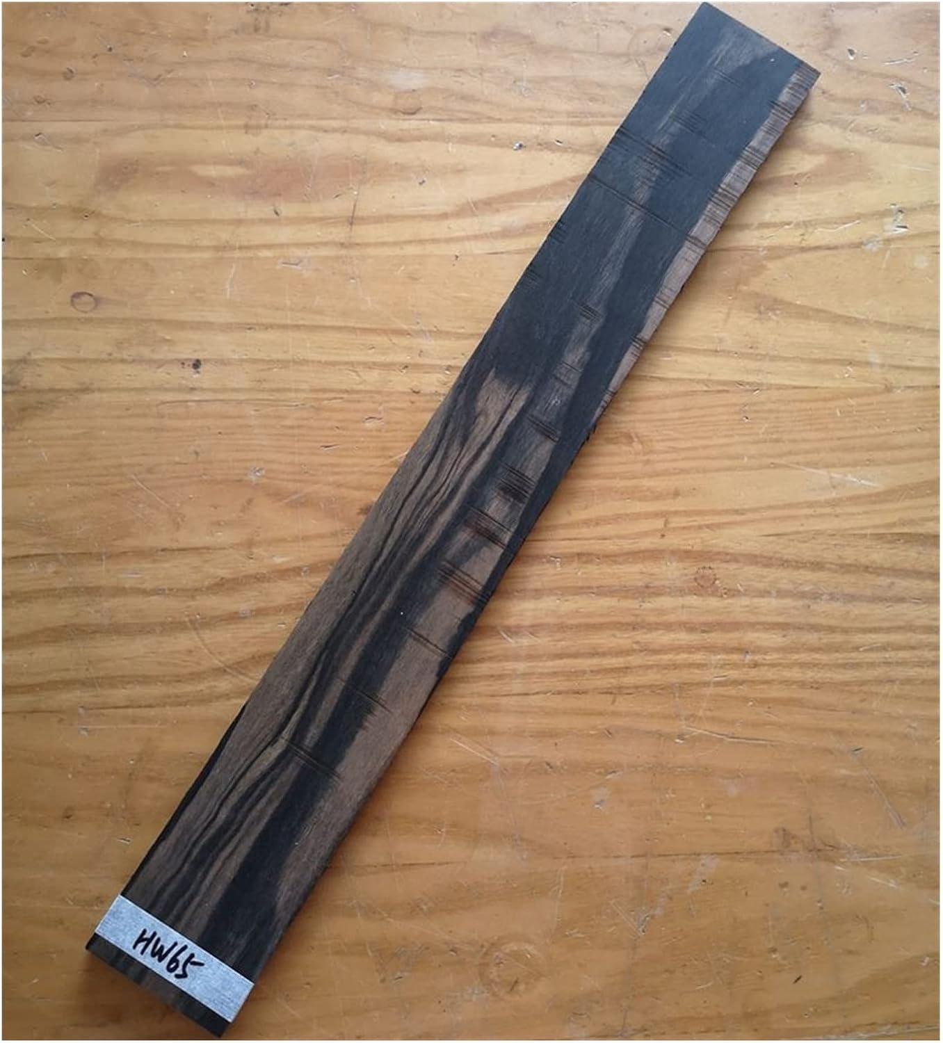 ZUZU Striped White Edge Ebony Pattern Ebony Guitar Fingerboard Unfinished Guitar Making Material Accessories Unfinished Guitar Neck (Color : 11)