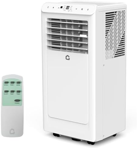 Portable Air Conditioners 10000 BTU, Quiet and Powerful 3 in-1 Portable AC Unit with Remote, Dehumidifier, Fan Modes & 24H Timer for Bedrooms, Offices, and Indoor Areas up to 450 Sq.Ft, White