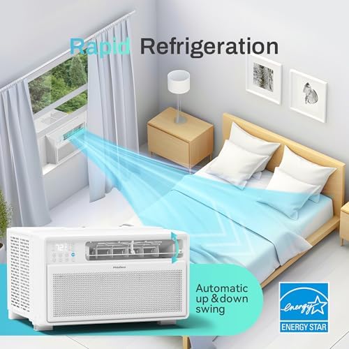 PhiloDeco Energy Star Window Air Conditioner,12000 BTU 520 sq ft. Air Conditioner Window unit with Wifi Inverter Ac, Remote Control, Ultra Quiet & Easy Installation, ECO/24 Timer/Auto Restart