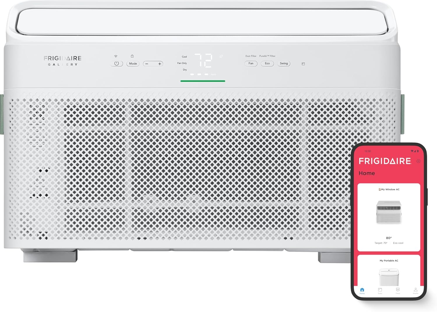 Frigidaire Gallery 10,000 BTU Smart Inverter Window Air Conditioner with Wi-Fi, Energy Star Most Efficient Certification & Indoor Air Quality Monitoring, Cools Up to 450 Sq. Ft., Ultra Quiet, White