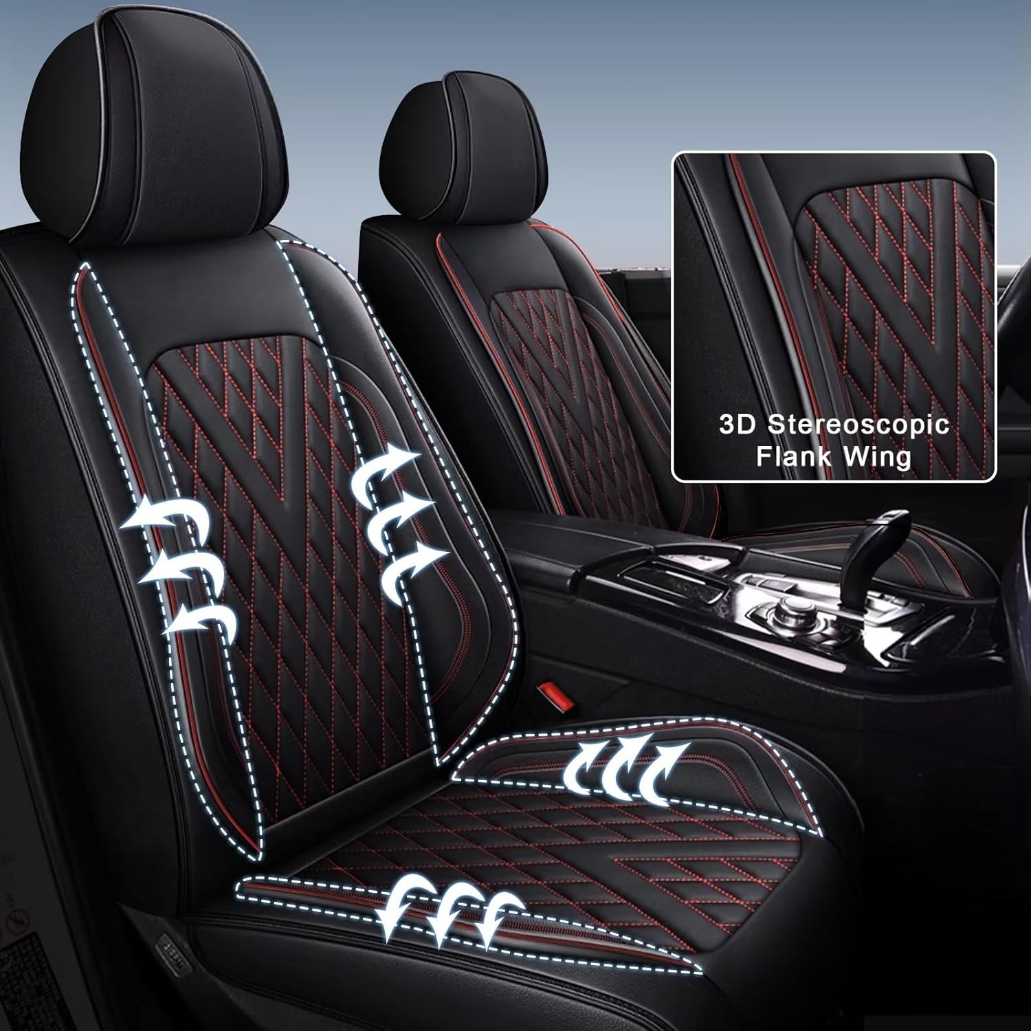 Car Seat Covers for Hyundai Santa Fe 2007-2025 2026 | Faux Leather Waterproof Seat Cover Seat Cushions Vehicle Accessories(2 Rows 5 Seats,Black)