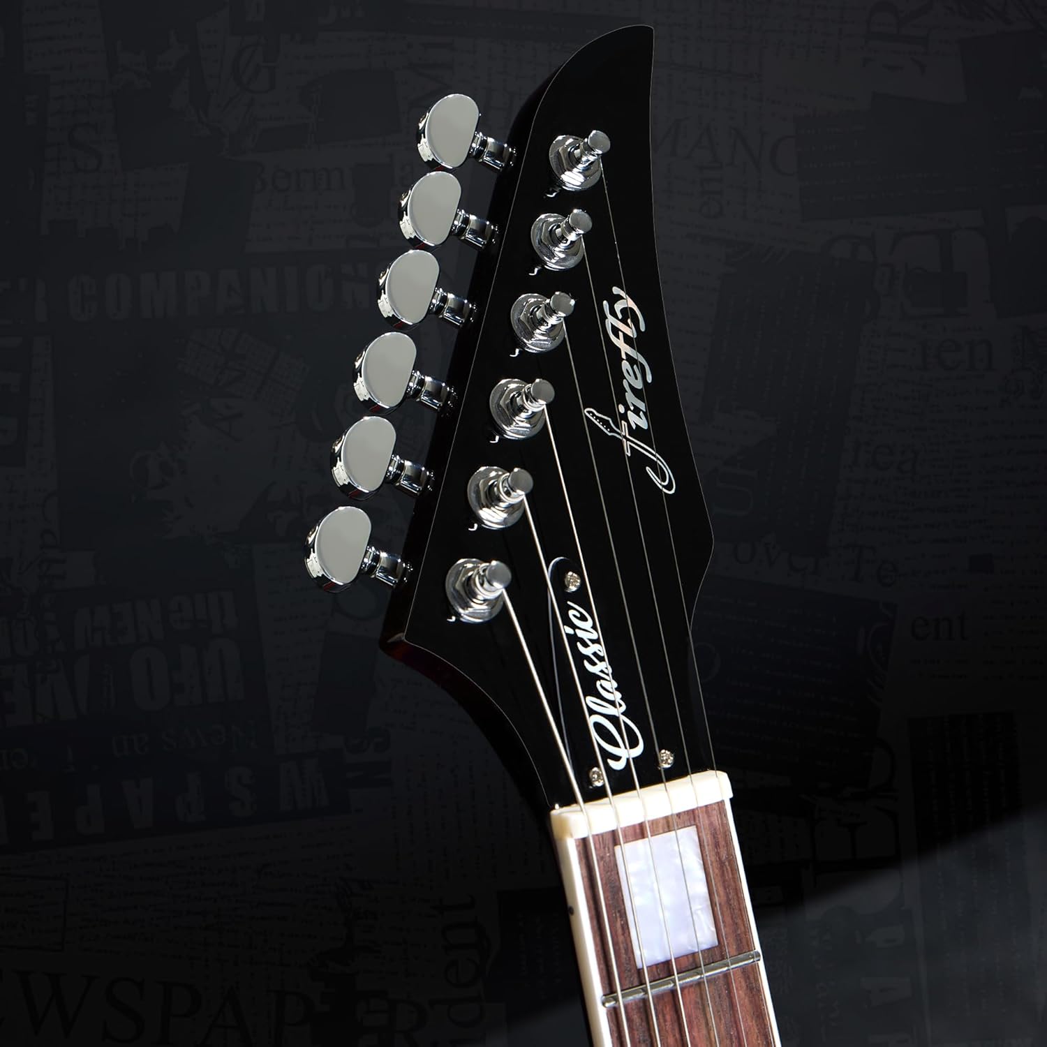 Firefly FFLX Solid Body Electric Guitar,Mahogany Guitar body,Stainless steel and ball end frets,rosewood fretboard(Purple Color)