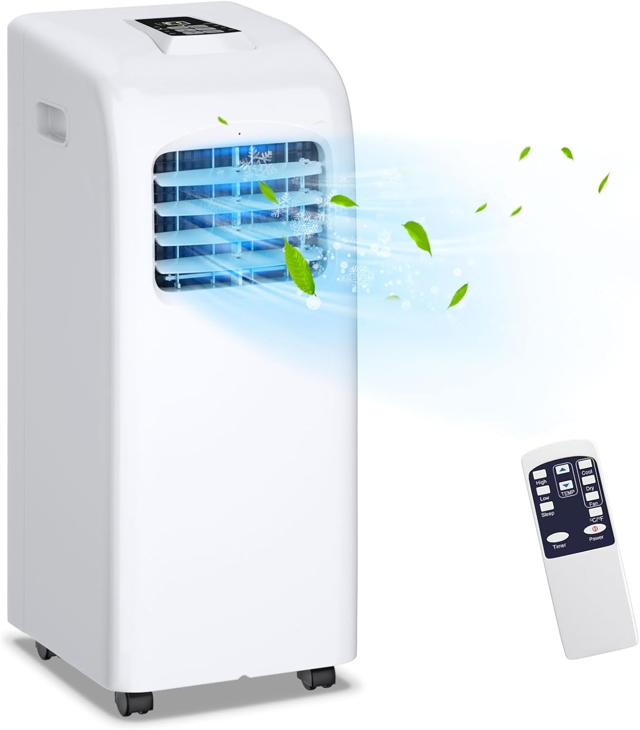 DORTALA 8000 BTU Portable Air Conditioner, AC Cooling Unit with Remote Control, Dehumidifier, 24H Timer, Window Kit, Cool Rooms Up to 400 Sq.Ft