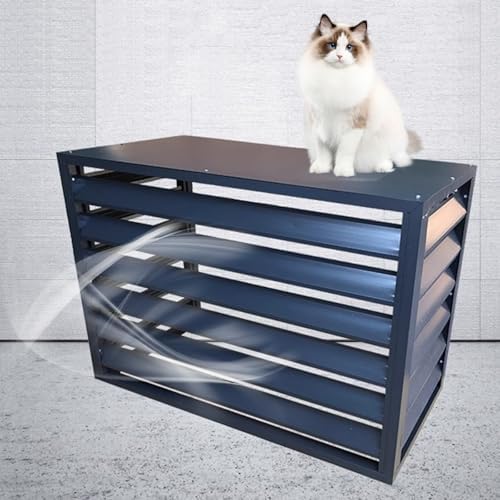Aluminum Air Conditioner Privacy Fence, Mini Split Air Conditioner Cover for Outside Units, Suitable for Courtyard, Outdoor, Anti Theft(Black,110x60x80cm 43x24x31.5in)