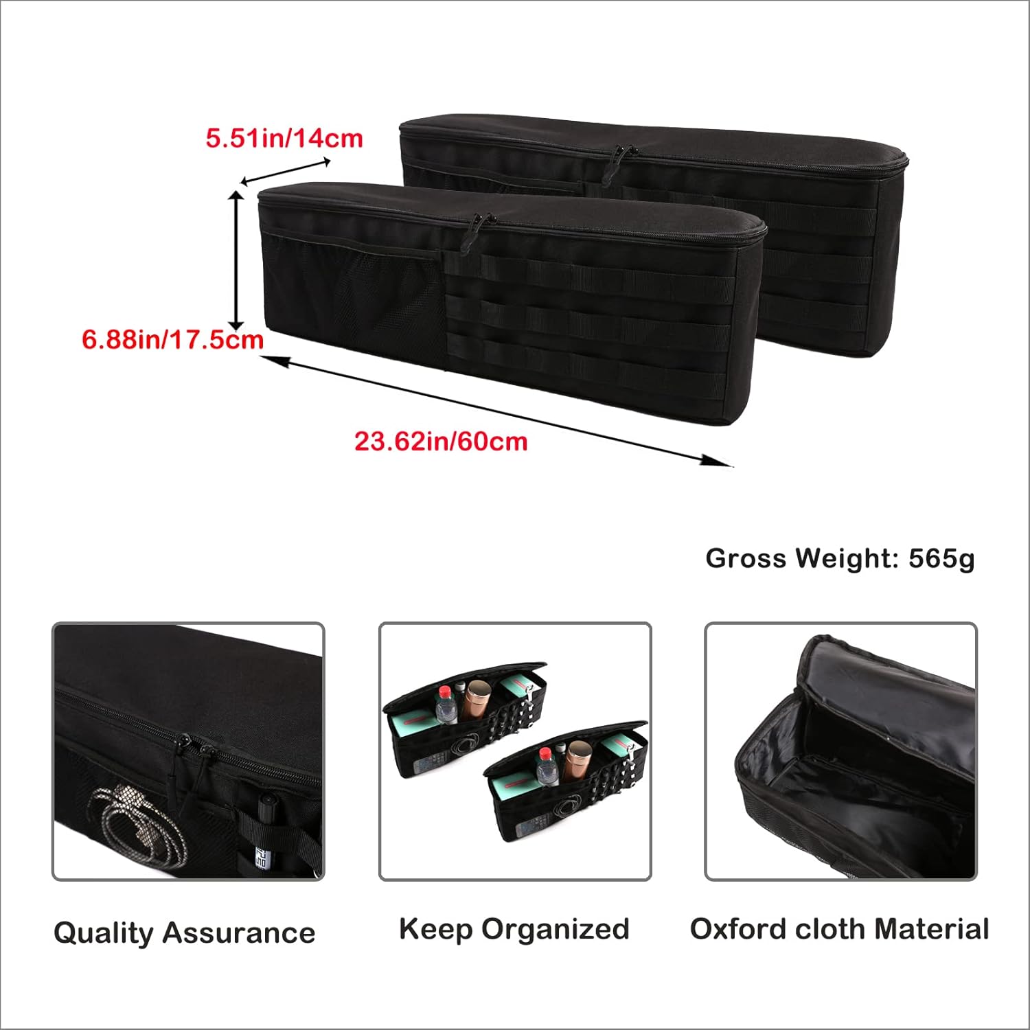 Aunginsy Car Trunk Organizer Compatible with Toyota FJ Cruiser 2007-2021 Trunk Storage Box Left and Right Backseat Hanging Organizer Storage Bag Multi-Compartment Oxford Cloth Space Saving Accessories