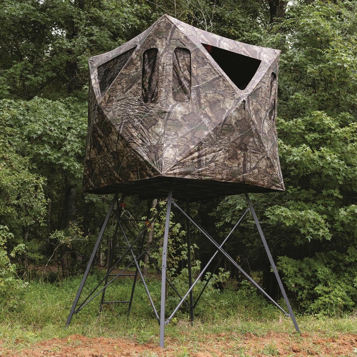 Guide Gear 6' Tripod Hunting Tower Blind, 2-3 Man Stand Elevated, Hunting Gear Equipment Accessories, 6X 6'