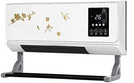 Space Heater 2000W Wall Mounted Air Cooler Conditioner Heater Fan Heating Cooling Room Bathroom Waterproof Remote Timing Air Conditioning Fan Electric Heaters, Gold