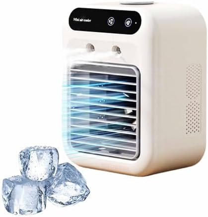 1800Mah Rechargeable Air Conditioner, Portable Small Evaporative Air Cooler Two Wind Speed Modes Low Noise for Outdoor, Indoor, Jobsite, Travel