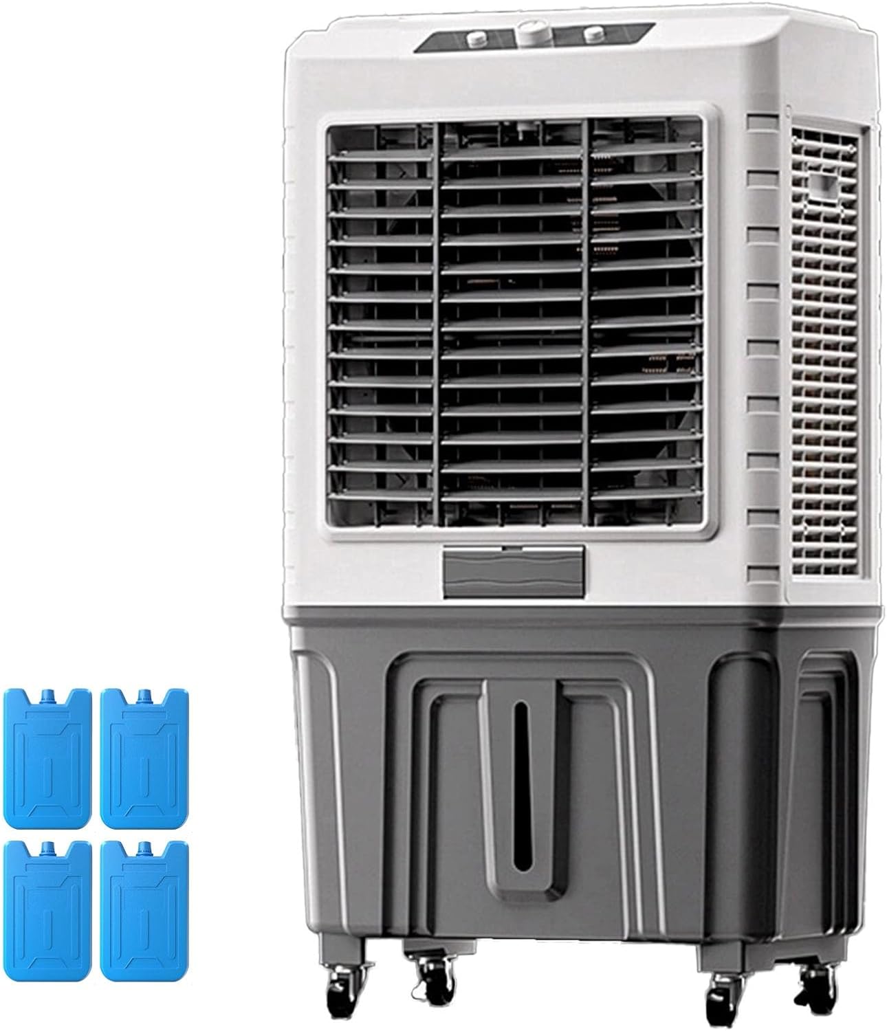 Knob Evaporative Air Cooler, Swamp Cooler Air Conditioner, Portable Ac with 2 Modes, 3 Wind Speeds, 15.4 Gal Tank for Room Garage Patio