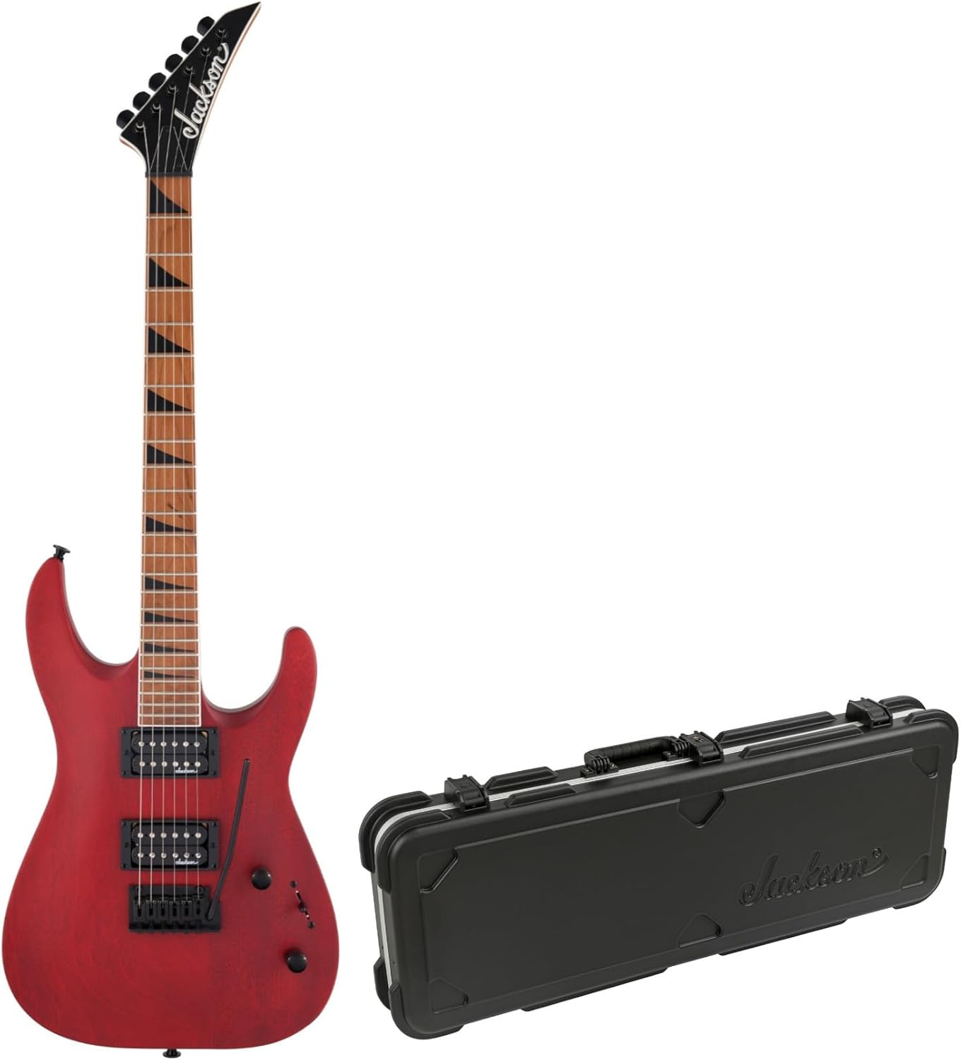 Jackson JS Series Dinky Arch Top JS24 DKAM 6-String Electric Guitar (Right-Handed, Red Stain) Bundle with Jackson Dinky/Soloist Multi-Fit Molded Case, Black (2 Items)