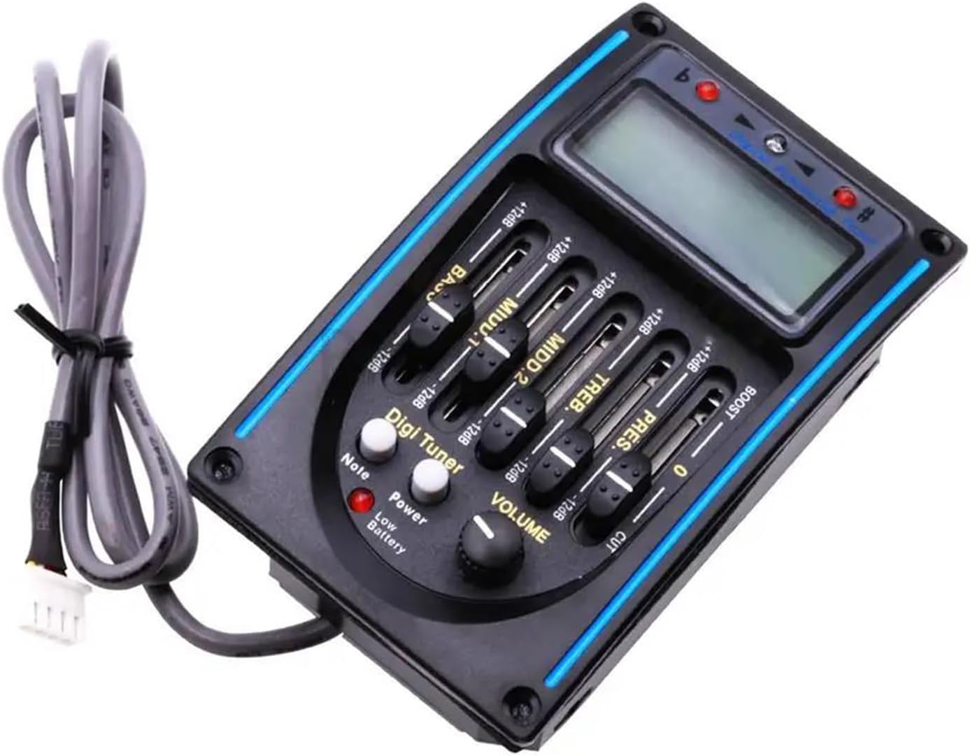 acoustic guitar pickup kit 10Pcs 5 Bands Guitar Pickup For Acoustic Guitarra Preamp EQ Equalizer With Digital Tuner Guitar Parts Is Durable