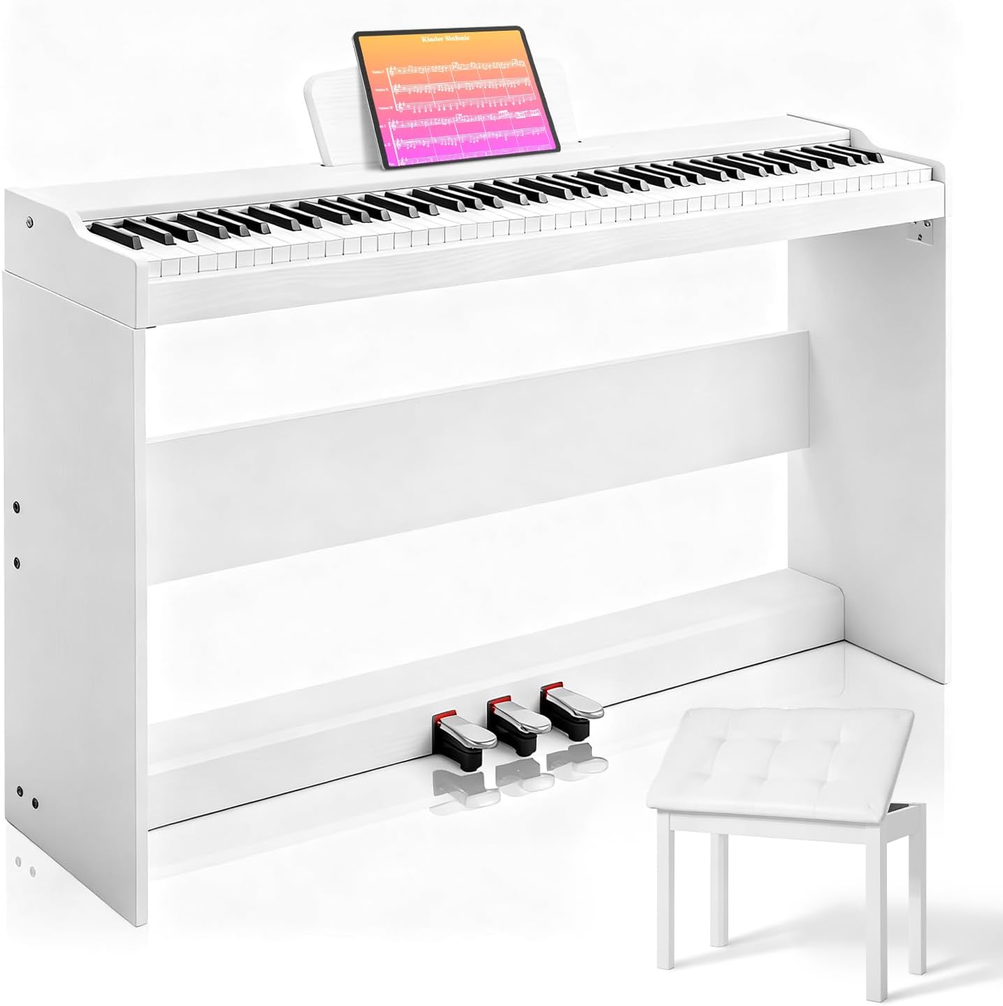 AiJoy 88-Key Digital Piano with Velocity-Sensitive Keys + AiJoy Duet Piano Bench with Storage