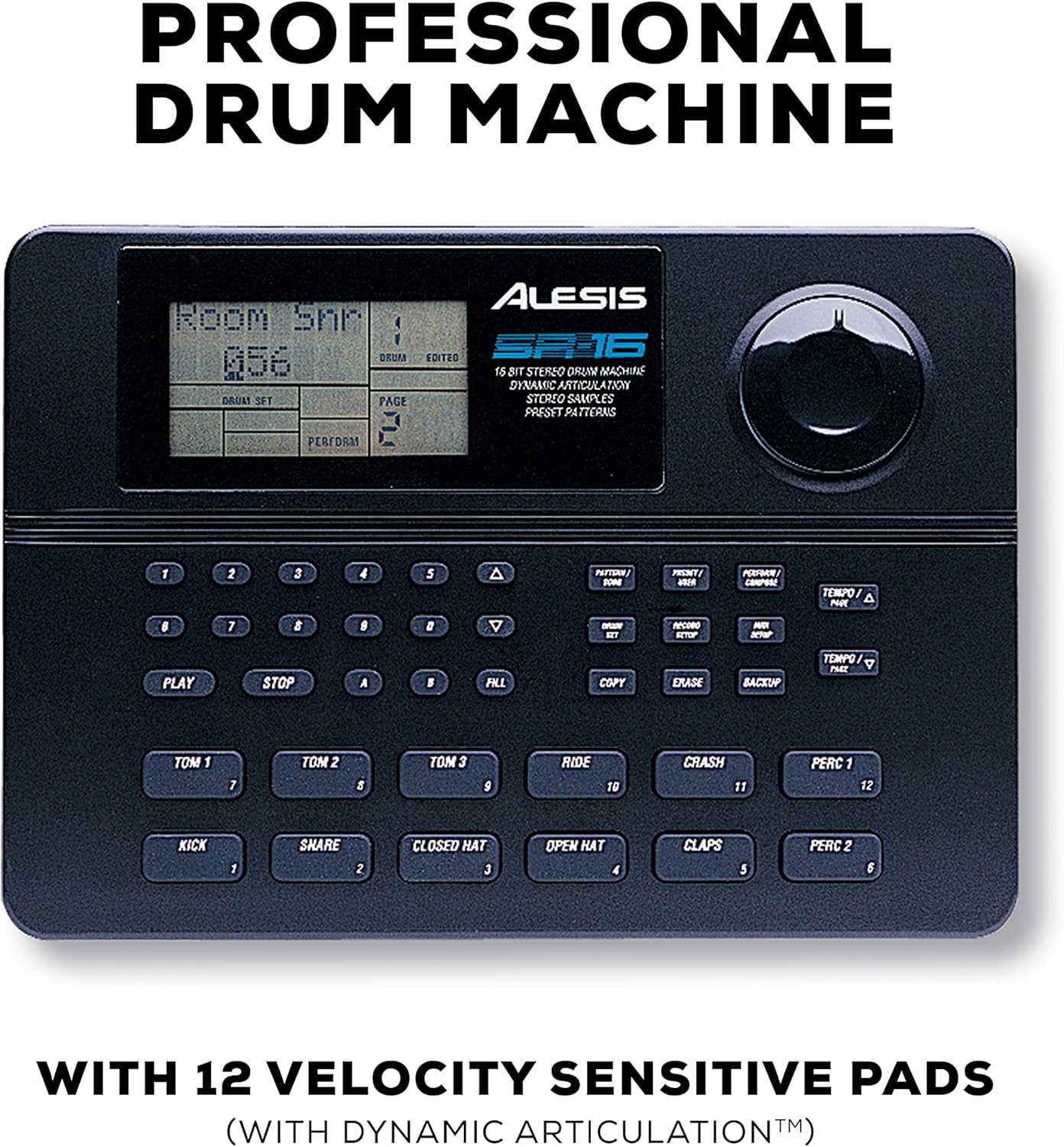 Alesis SR-16 - Studio-Grade Standalone Drum Machine With On-Board Sound Library, Performance Driven I/O and In-Built Effects, Black, 100 patterns & Boss FS-6 Dual Foot Switch