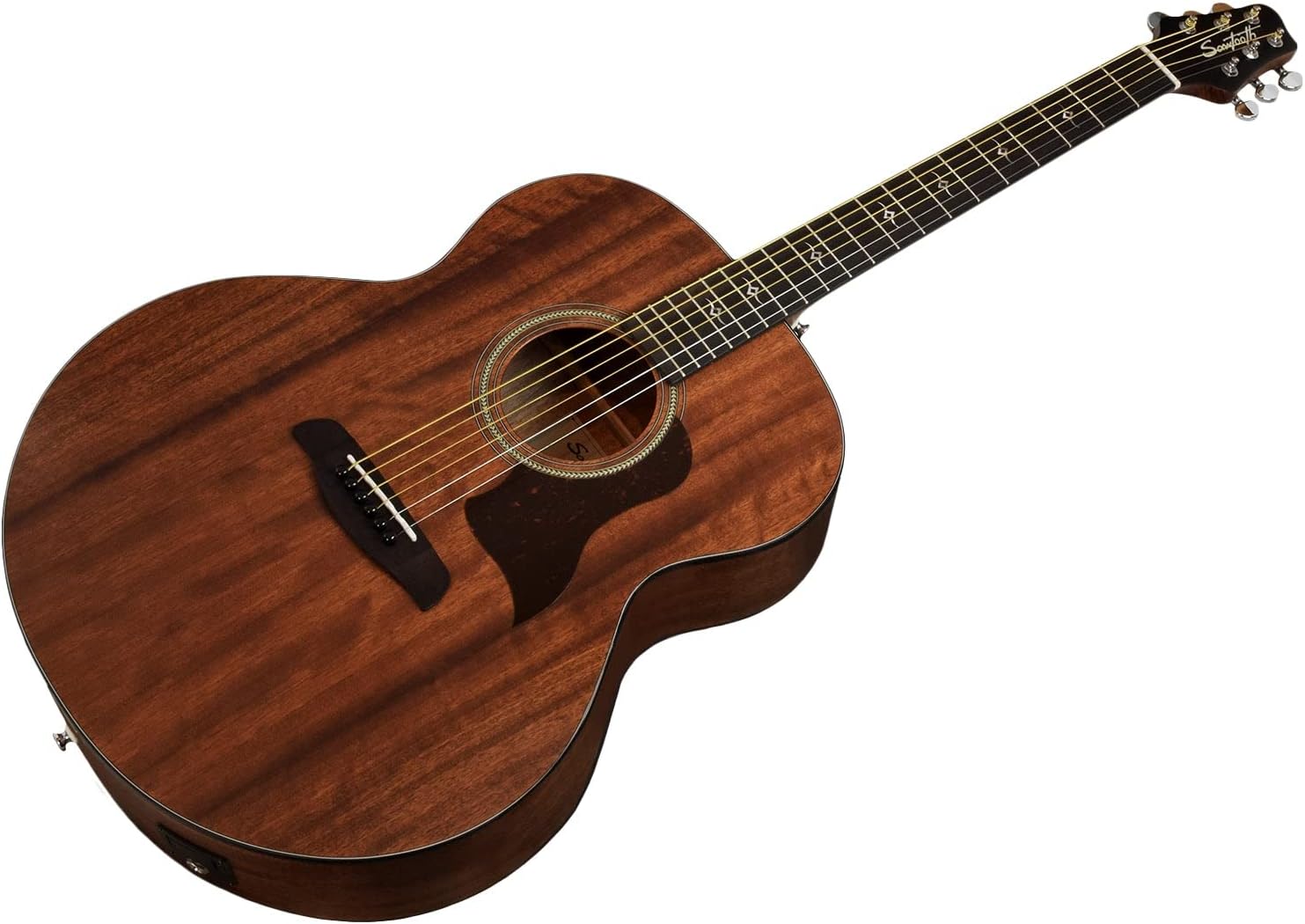 Sawtooth Mahogany Series Solid Mahogany Top Acoustic-Electric Jumbo Guitar with Hard Case & Pick Sampler