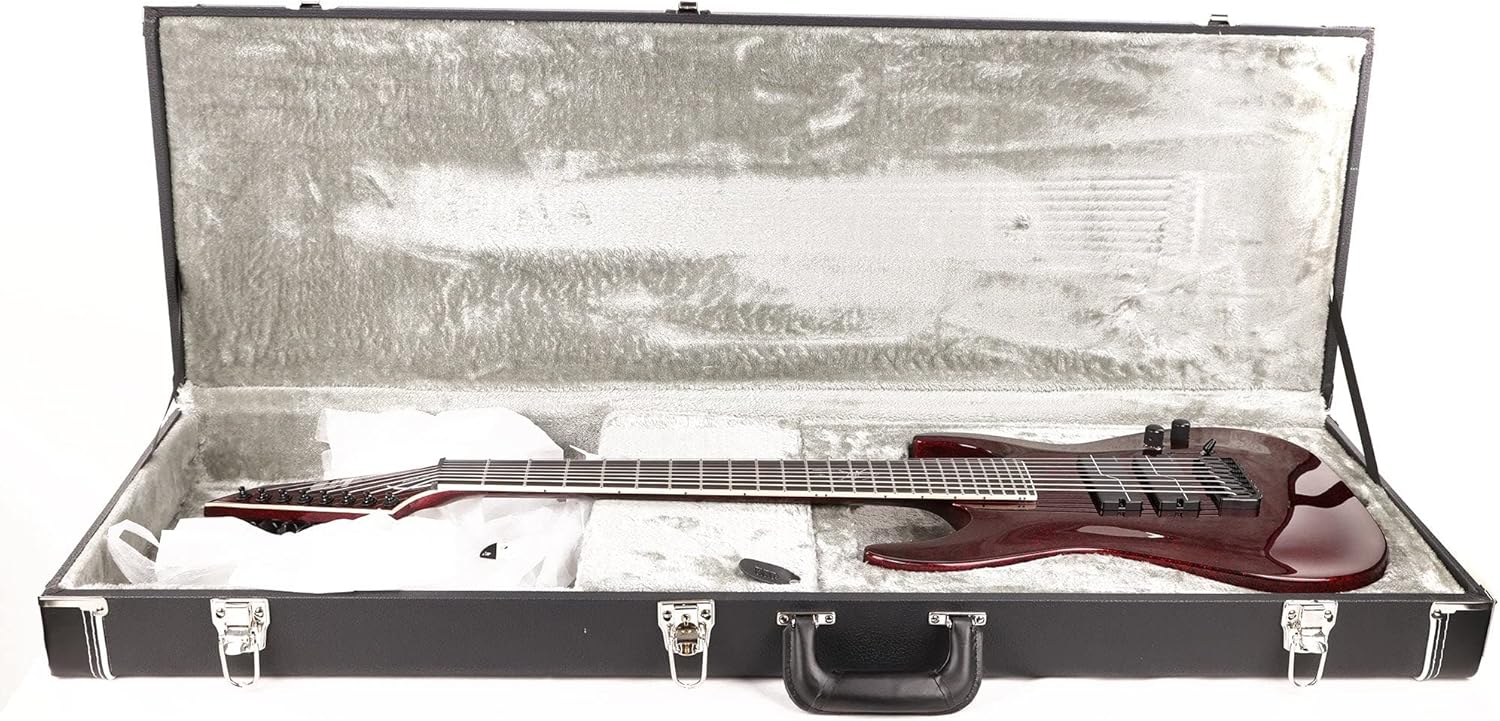 ESP LTD SC-608 Baritone Signature Series Stephen Carpenter Electric Guitar with Case, Red Sparkle