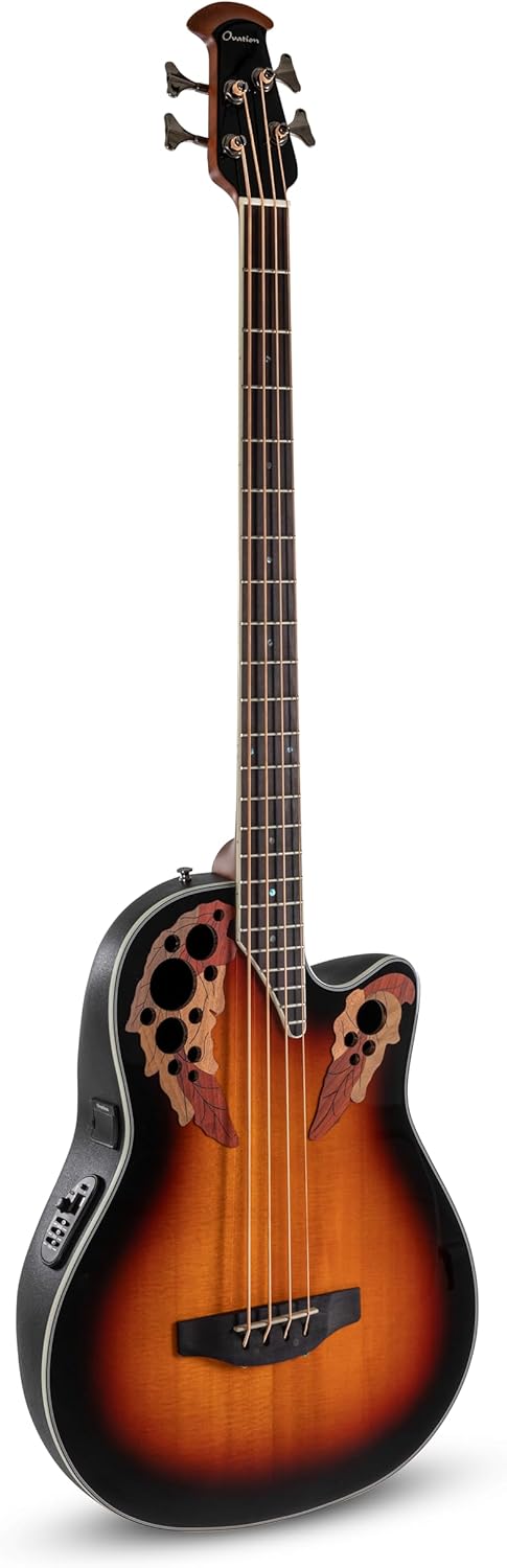 Ovation Celebrity Elite Plus CEB44-1N Mid-depth Acoustic-electric Bass Guitar - New England Burst