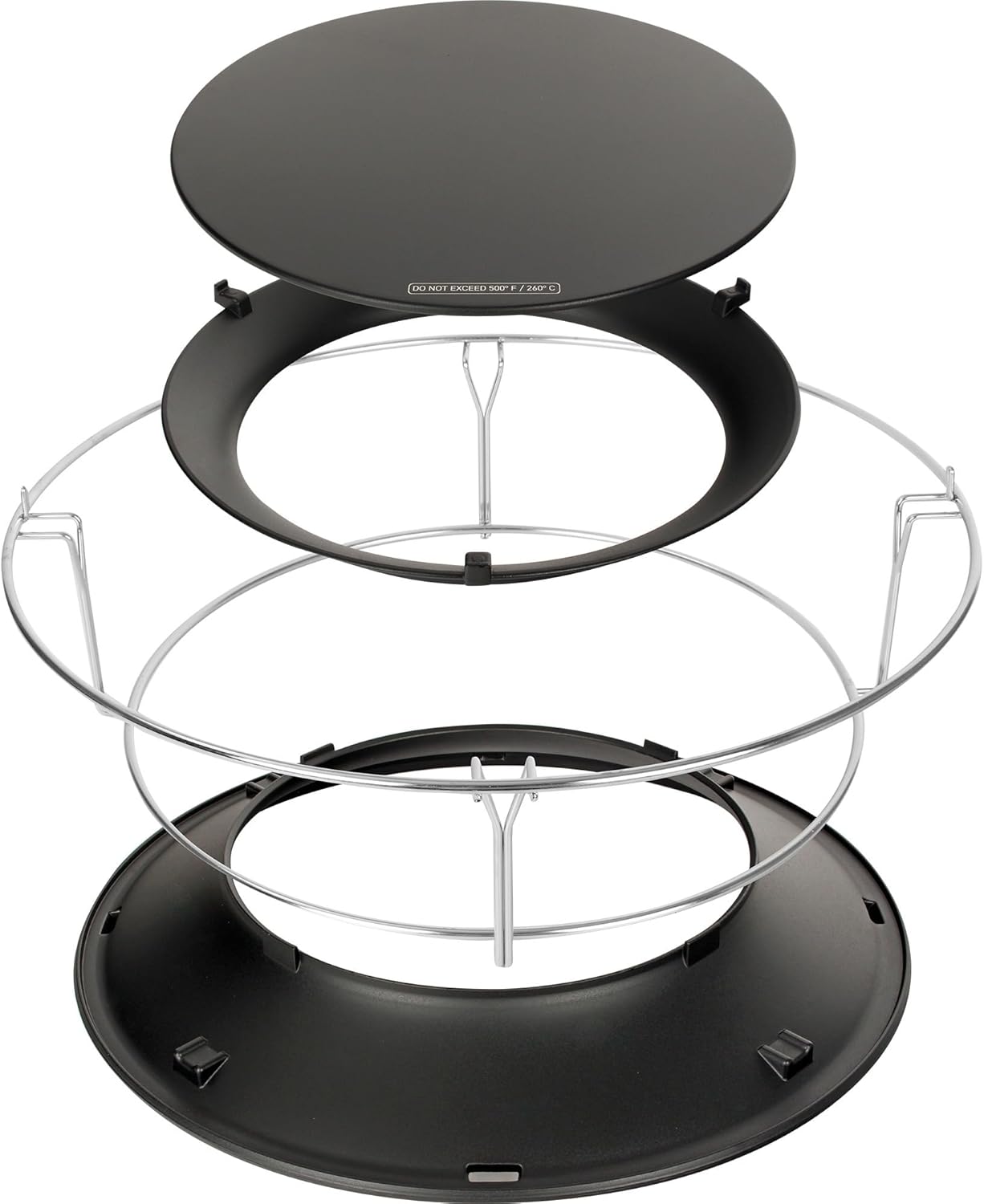 Kamado Joe SlōRoller Hyperbolic Smoke Chamber Accessory Insert with Stainless Steel Rack for Classic Joe 18-inch Charcoal Grill and Smokers in Black, Model KJ-HYPER