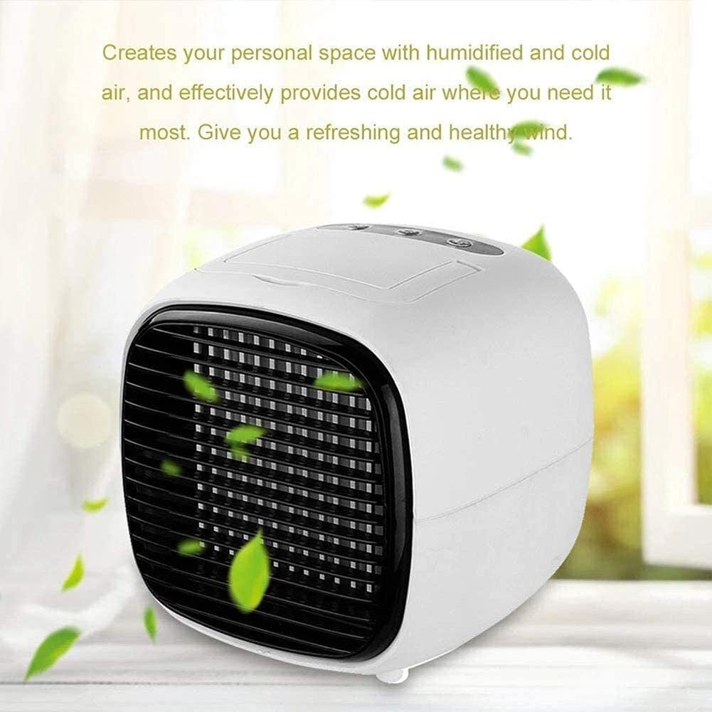 Portable Mini Air Conditioner, 3-in-1 Air Cooler, Humidifier & Air Purifier for Home, Office, Bedroom, 3 Adjustable Speeds with Timer and Charging