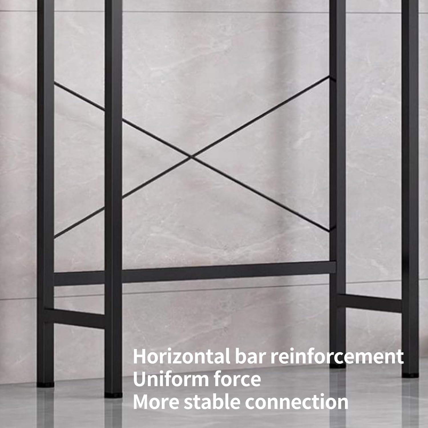 3-Tier Washing Machine Cabinet Drum Washing Machine Storage Rack Over The Washer and Dryer Storage Shelf, with Adjustable Feet(Black)