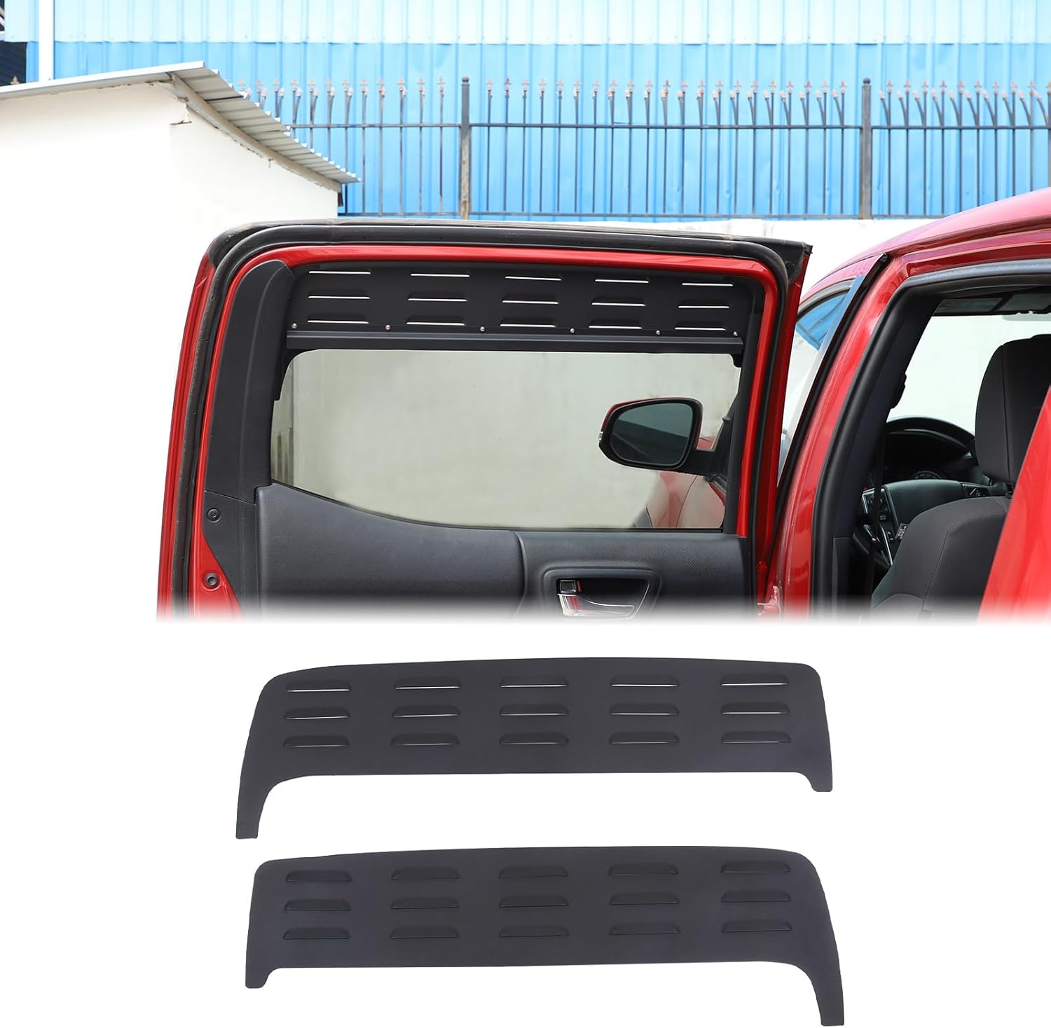 Aunginsy Car Aluminum Rear Side Window Louvers Air Vent Cover Compatible with Toyota Tacoma 2016-2023 Rear Side Window Louvers Sun Shade Cover Wind Vent Air Deflector Decoration Exterior Accessories