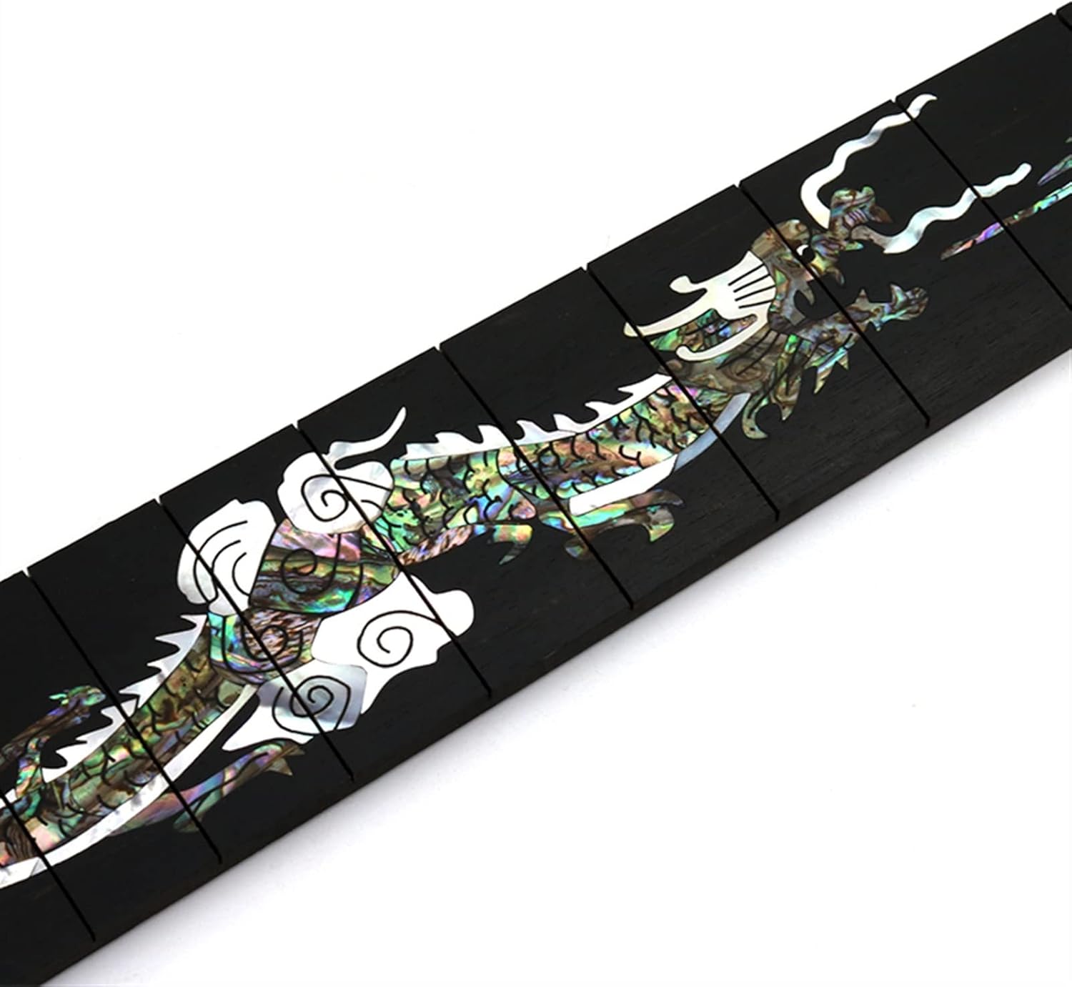 Guitar Fretboard Ebony+Color Shell Inlay Craftsmanship Ebony Ebony Electric Guitar Acoustic Guitar Fretboard Guitar ​Neck Replacement (Color : 2)