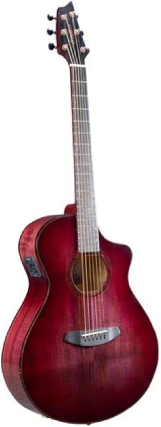 Breedlove Pursuit Exotic S Concert 6-String Myrtlewood Wood Top Acoustic Electric Guitar with Slim Neck and Pinless Bridge (Right-Handed, Pinot Burst)