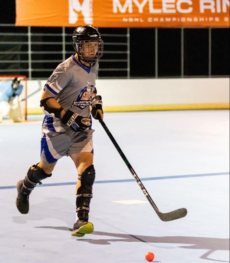 MyLec MK5 Street/DEK Shin Pad, Lightweight & Durable Hockey Accessories, 360° Straps, Hard Front Shells, Breathable Material, Metatarsal Padding Ice Hockey Shin Guards, Foam Rubber