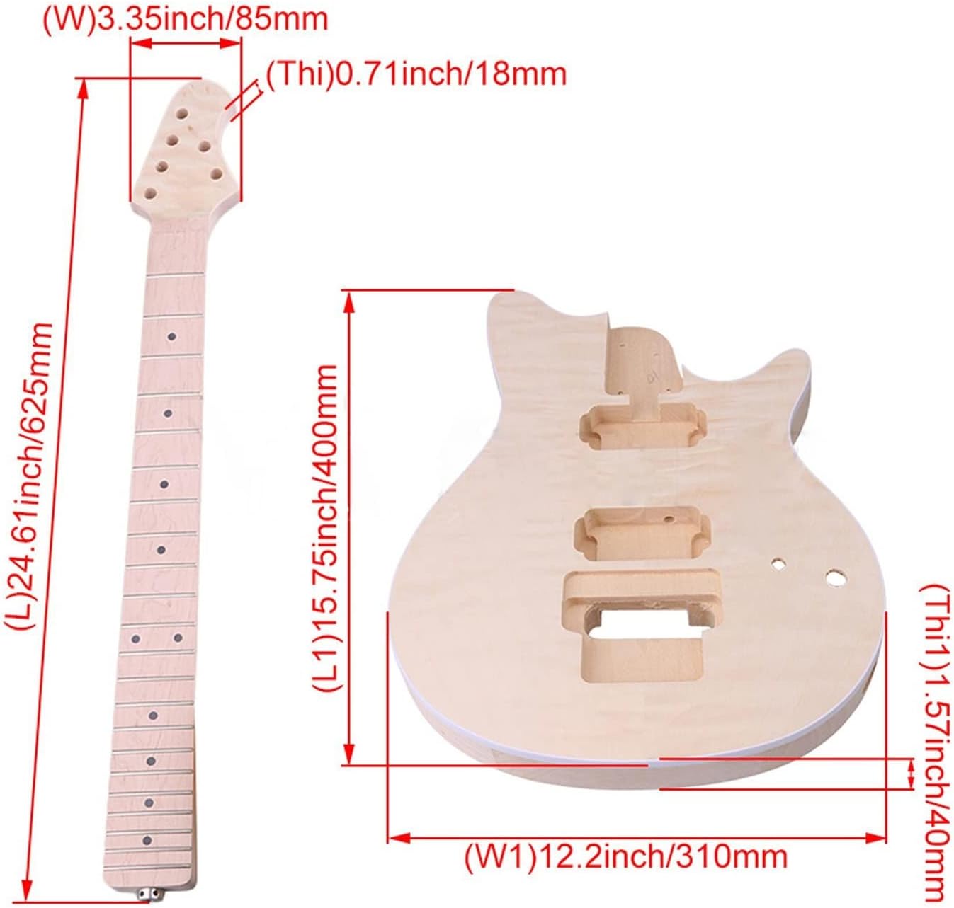 DIY Electric Bass Guitar Kits Basswood Maple Included Fully Components Unfinished Guitar Set