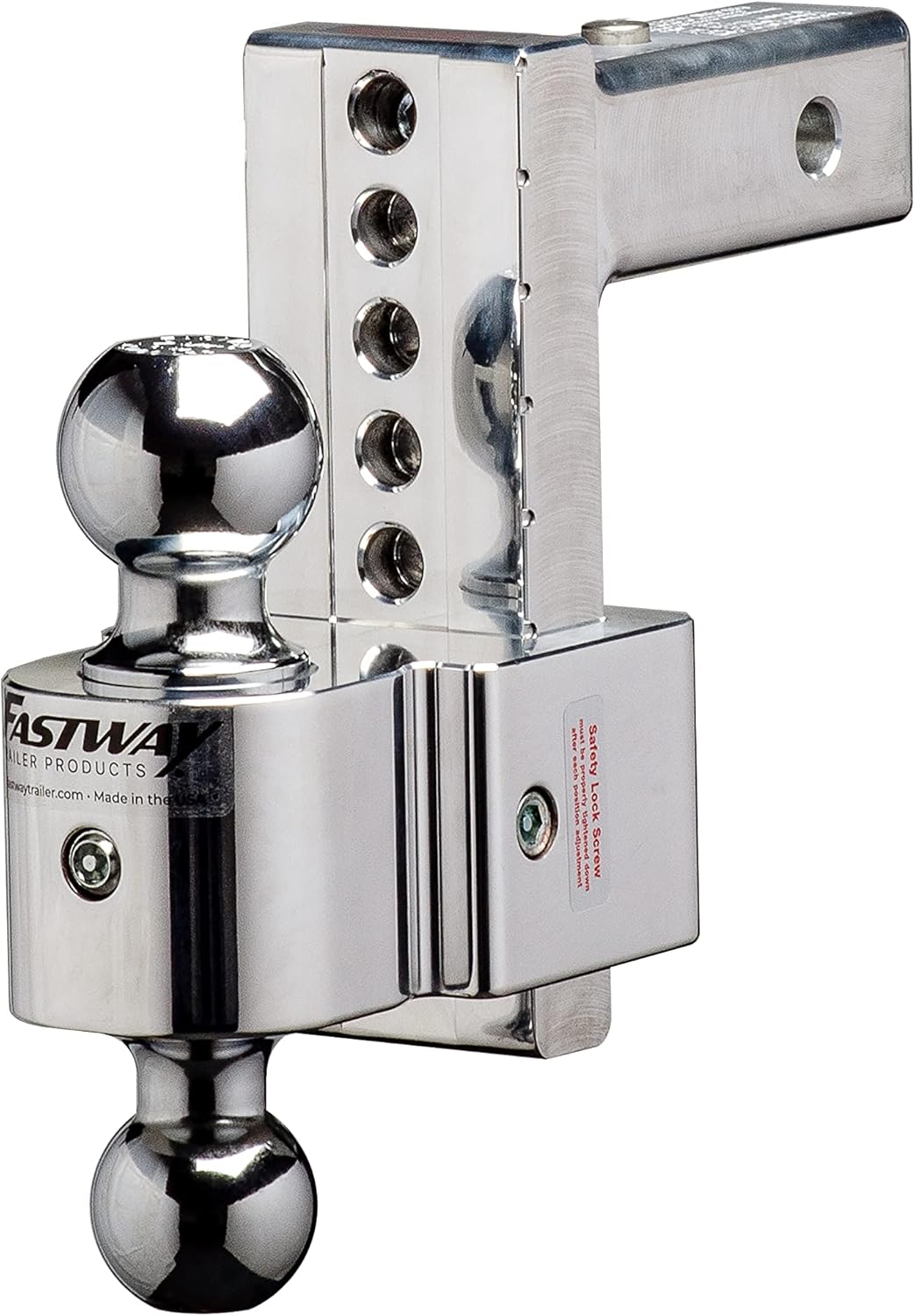 Fastway Flash STBM DT-STBM6600 Adjustable Silent Tow Ball Mount with 6 Inch Drop, 2 Inch Shank, and Chrome Plated Balls