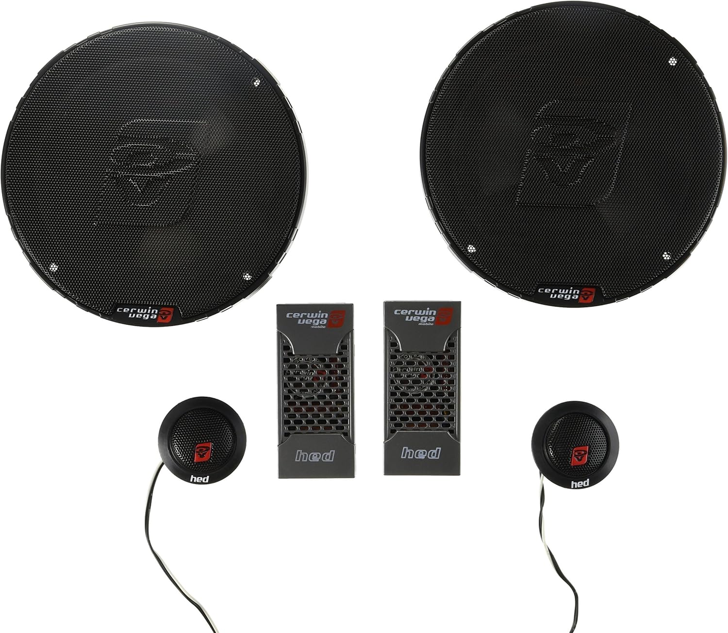 Cerwin-Vega H465C HED 6.5-Inch 360 Watts Max/50Watts RMS Power Handling 2-Way Component L Speaker Set, Black