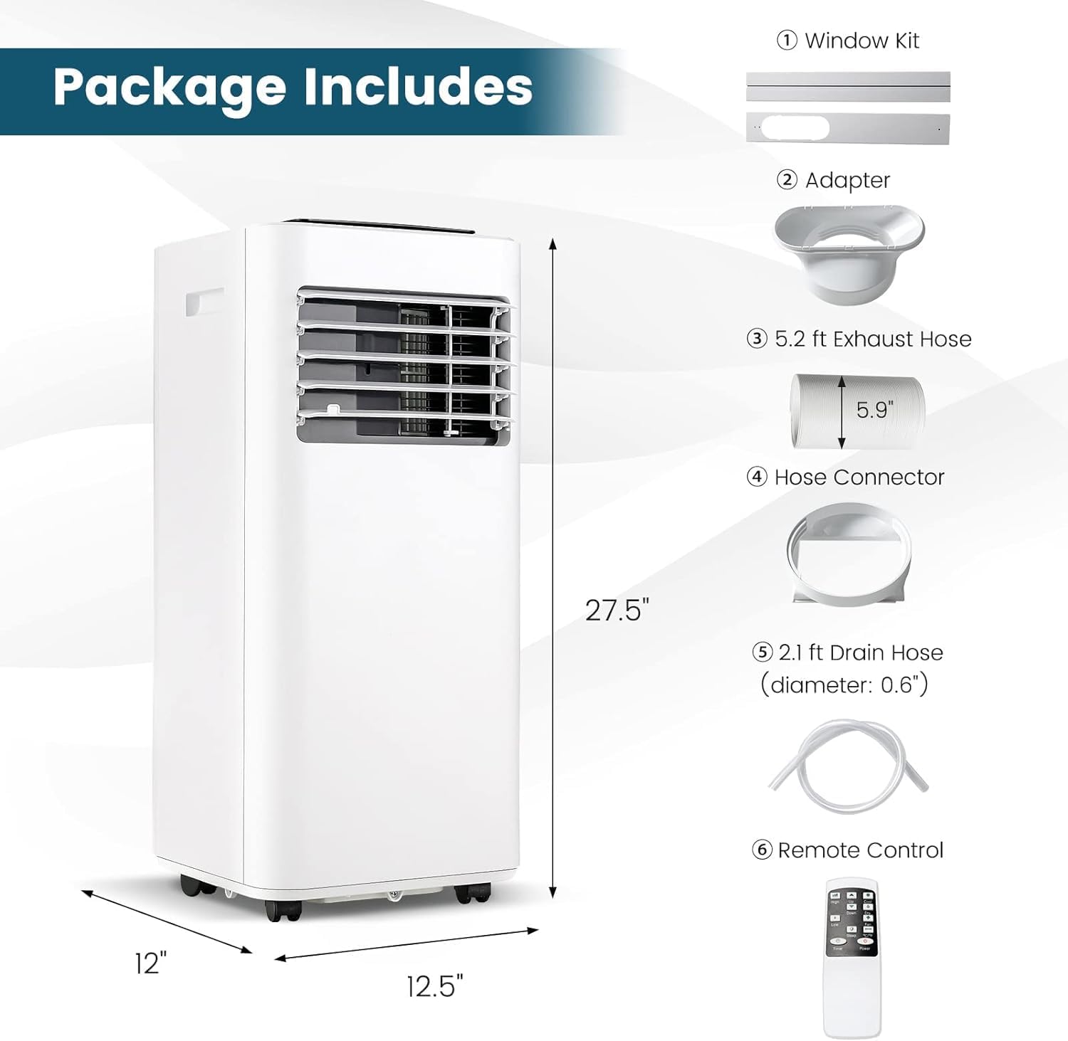 ARLIME Portable Air Conditioners, 10000 BTU Air Unit w/Built-in Dehumidifier, Sleep Mode, 24H Timer, Child Lock, LED Touch Panel & Window Kit, Cools up to 350 Sq.Ft