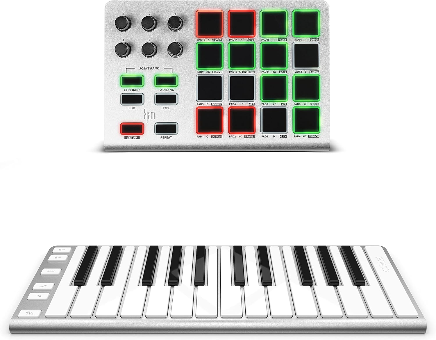 Xkey 25 + Xjam USB | Mobile MIDI Keyboard & Controller Pack | Ultra-Thin, Aluminum, Mobile-Friendly | Velocity-Sensitive, Polyphonic Aftertouch | Plug & Play via USB