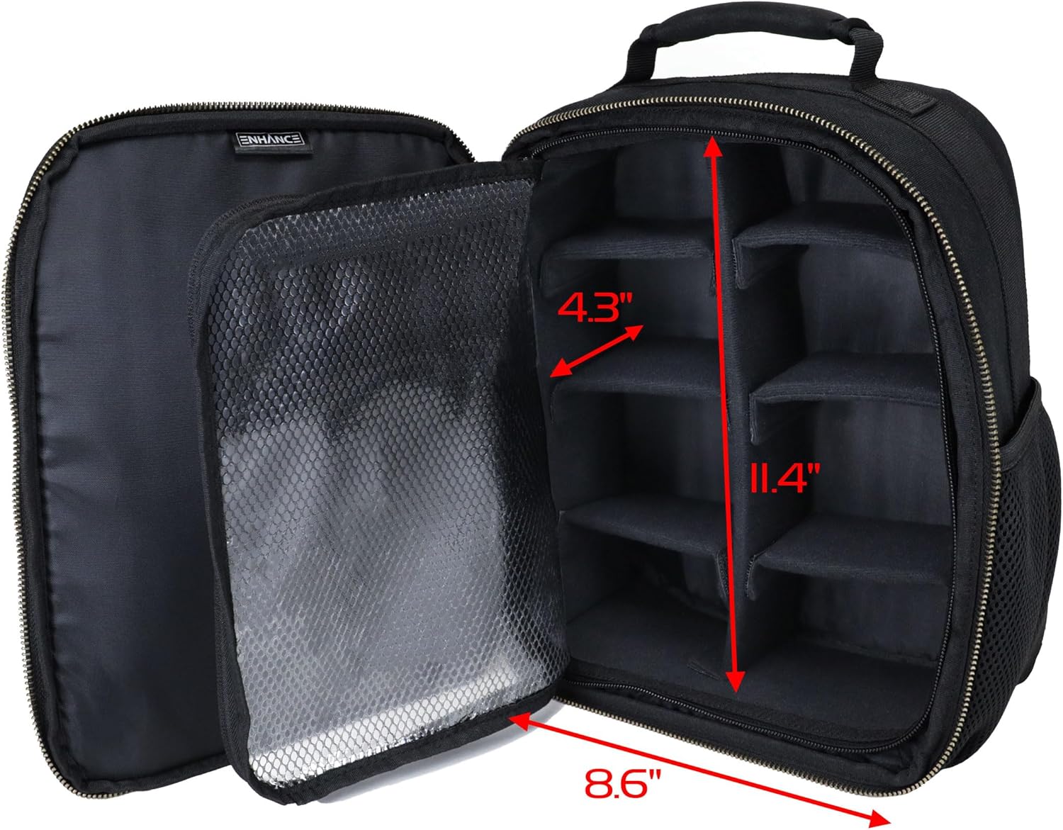 ENHANCE Small Card Backpack with Card Defender Screen, Customizable Interior, Storage for Dice Bag, Sleeves, Deck Boxes - TCG Backpack with Playmat Holder, Compatible with Magic the Gathering, Lorcana